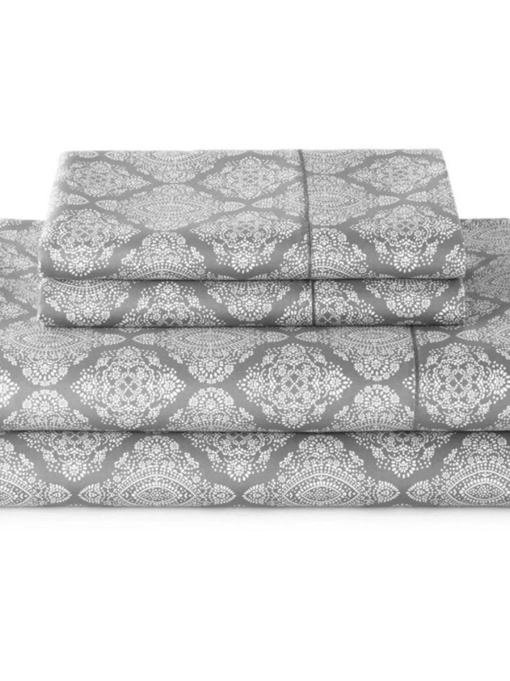 4pc Better Homes And Gardens Gray Geometric 100% cotton sheets Full Size